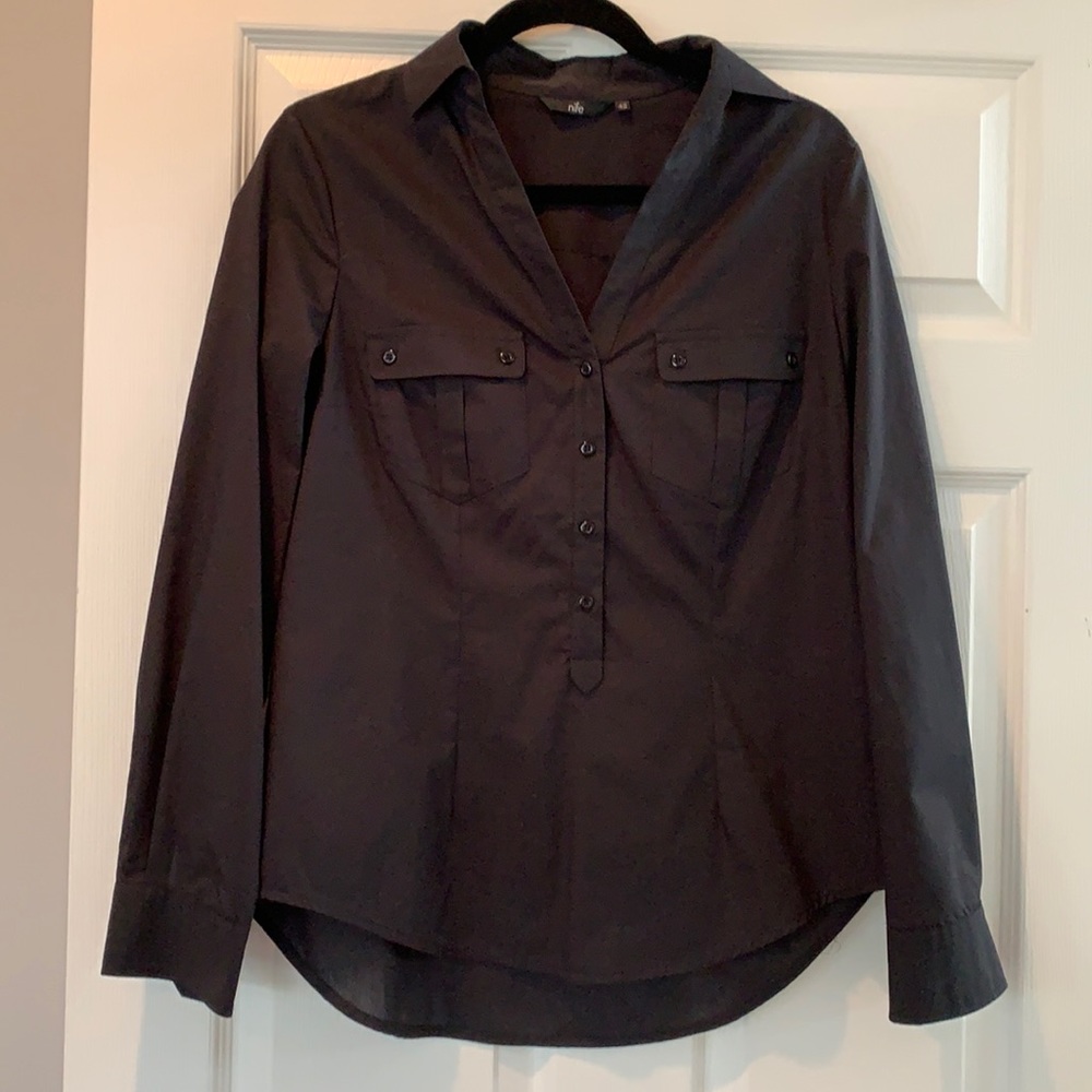 Long Sleeve V Neck Blouse